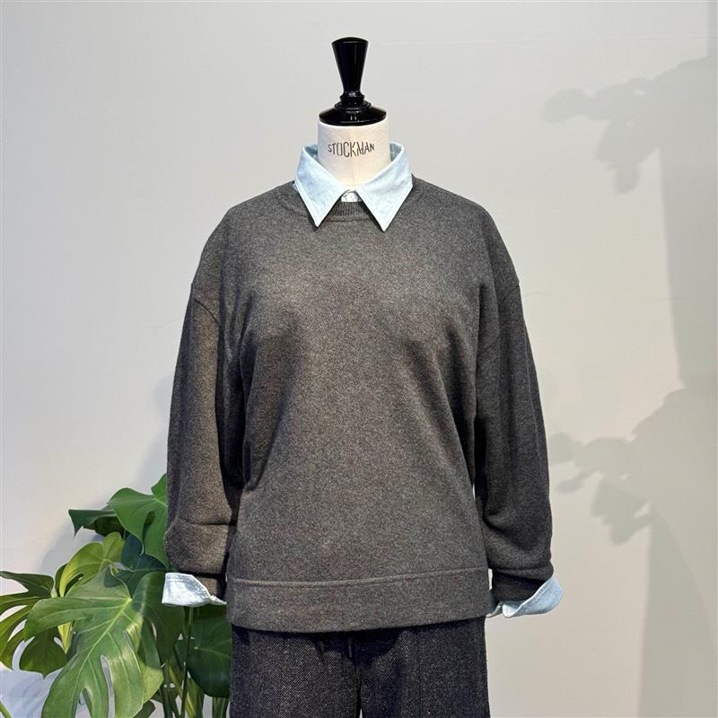 【MORE30%OFF!!】CASHMERE BIAS CREW NECK
