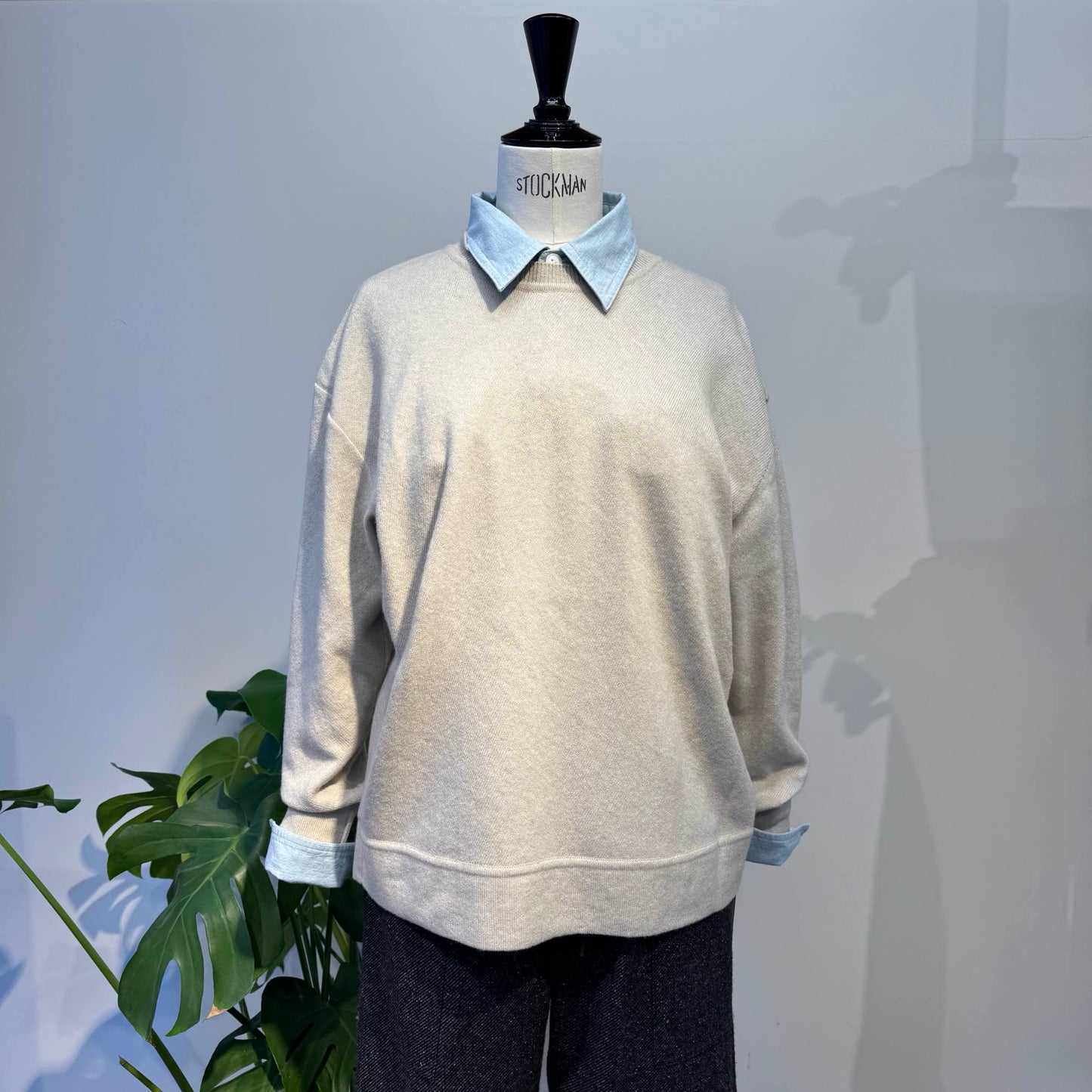 【MORE30%OFF!!】CASHMERE BIAS CREW NECK