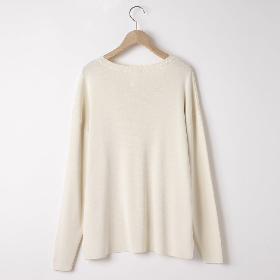 WASHABLE SILK KNIT V-NECK PULL OVER