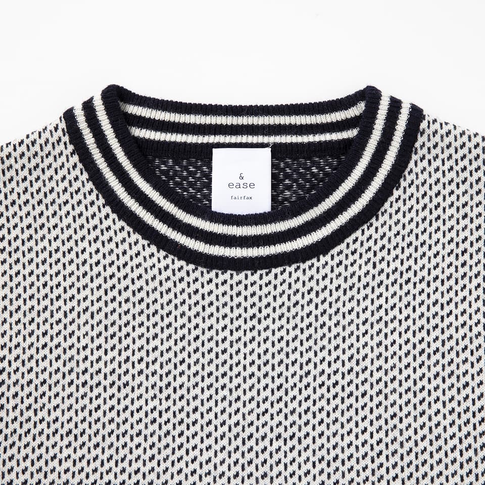 【MORE30%OFF!!】WOOL BIRDS EYE CREW NECK KNIT