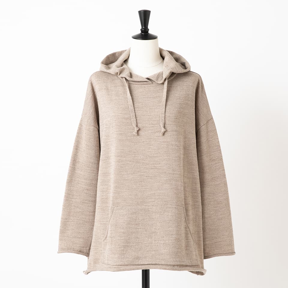 【MORE30%OFF!!】WOOL HOODED KNIT PULLOVER