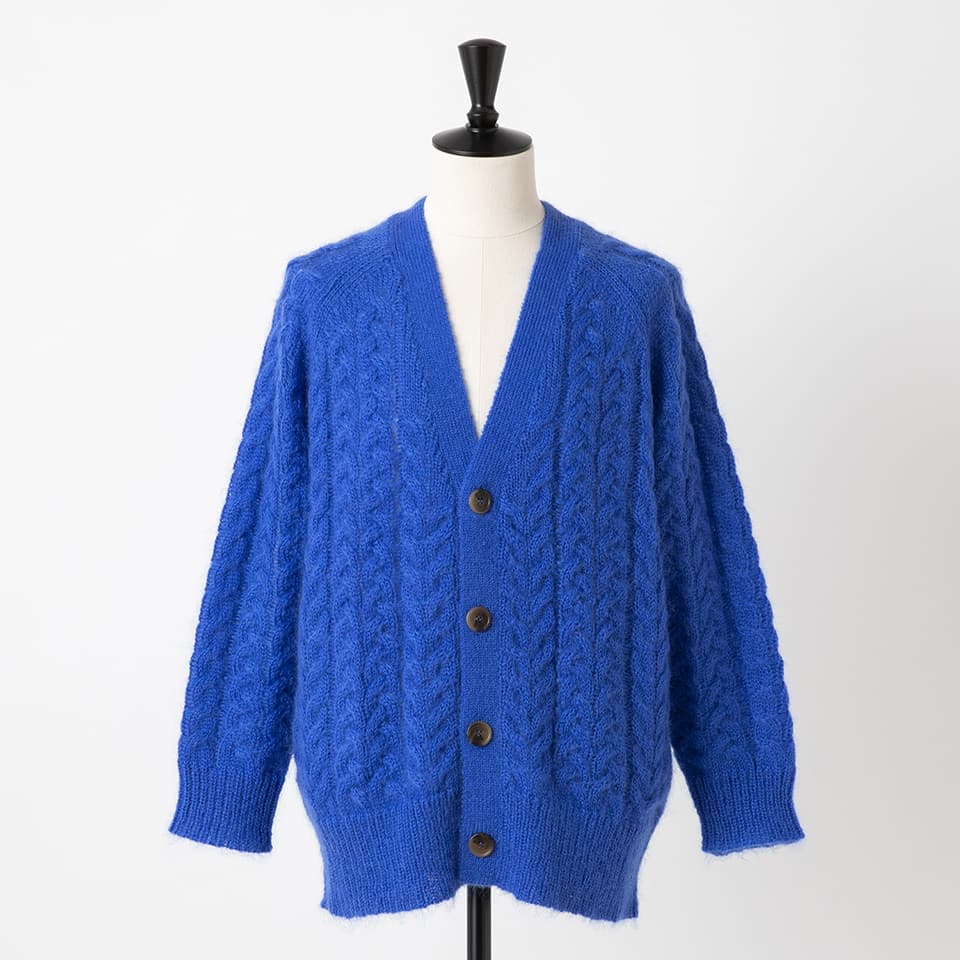 【MORE30%OFF!!】CABLE MOHAIR V-NECK CARDIGAN