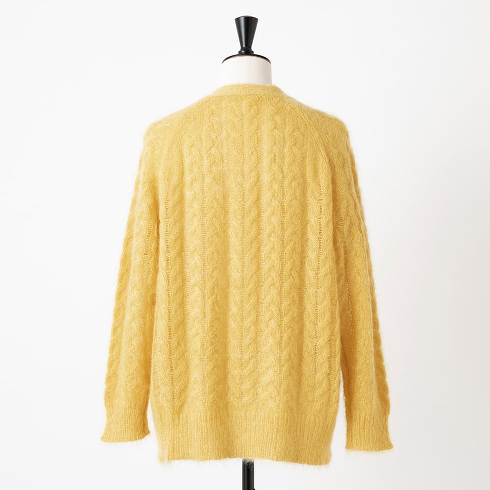 【MORE30%OFF!!】CABLE MOHAIR V-NECK CARDIGAN
