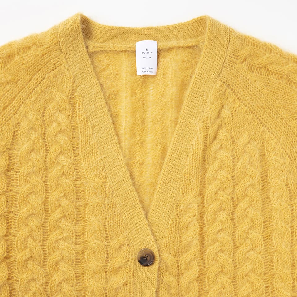 【MORE30%OFF!!】CABLE MOHAIR V-NECK CARDIGAN