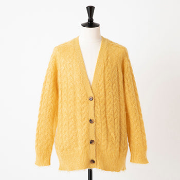 【MORE30%OFF!!】CABLE MOHAIR V-NECK CARDIGAN