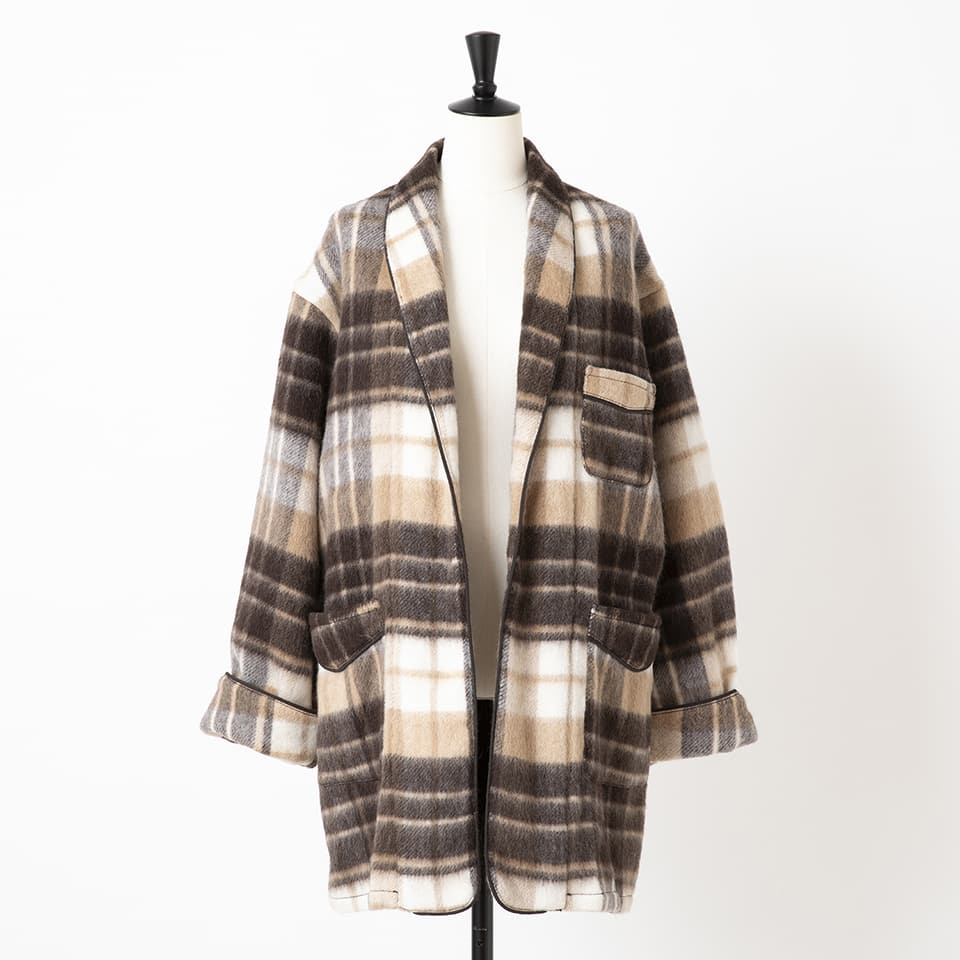 SHAWL COLLAR SHAGGY GOWN