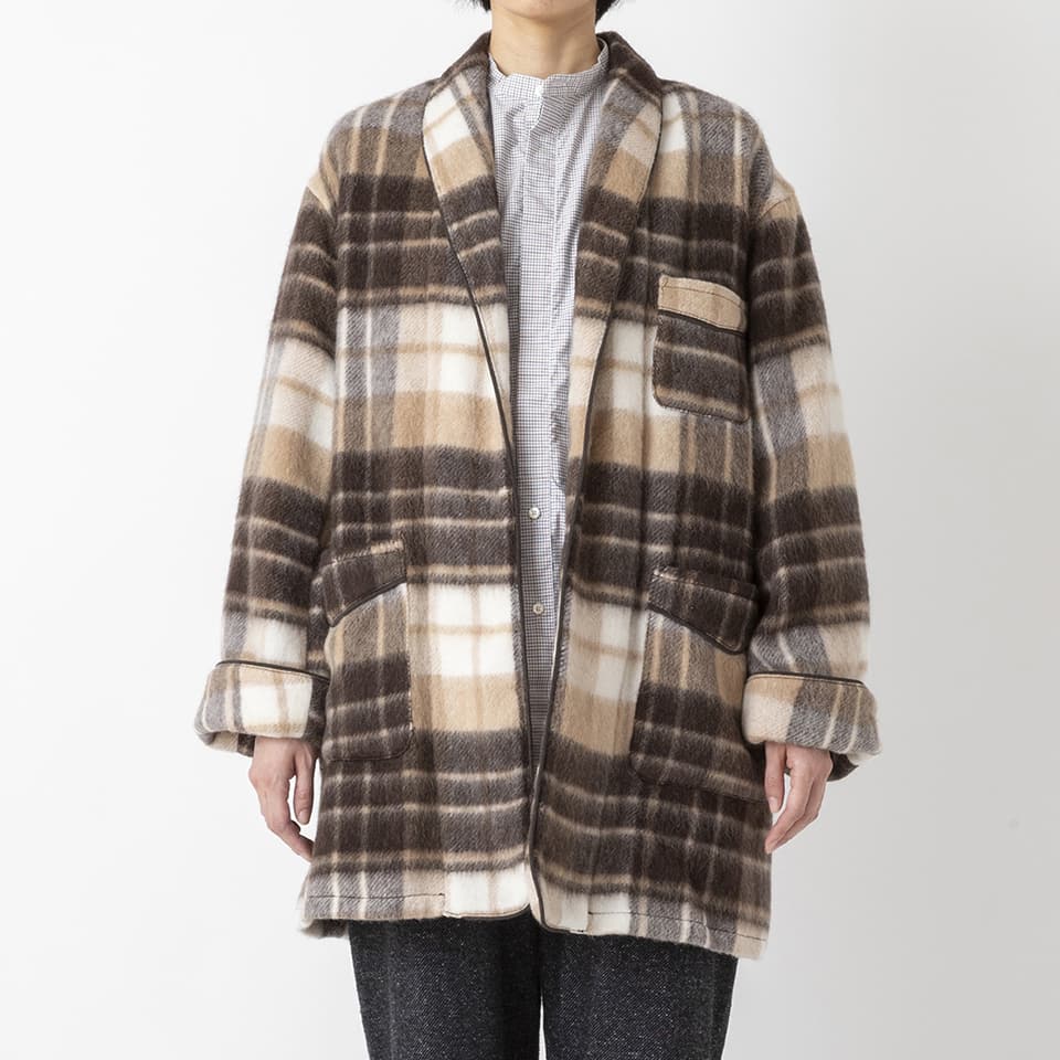 SHAWL COLLAR SHAGGY GOWN