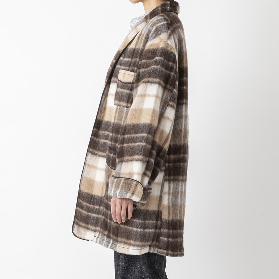 SHAWL COLLAR SHAGGY GOWN