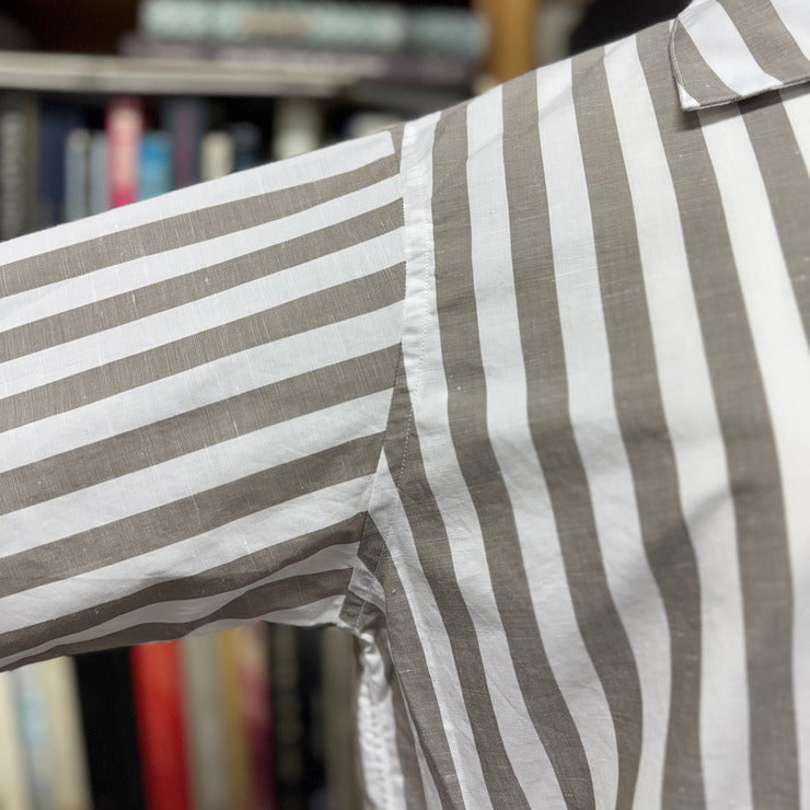 COTTON LINEN STRIPE APERO SHIRT
