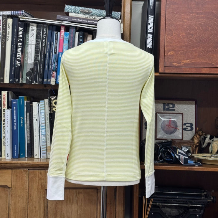 RIBBED BORDER LONG SLEEVE T‐SHIRT FOR WOMEN's