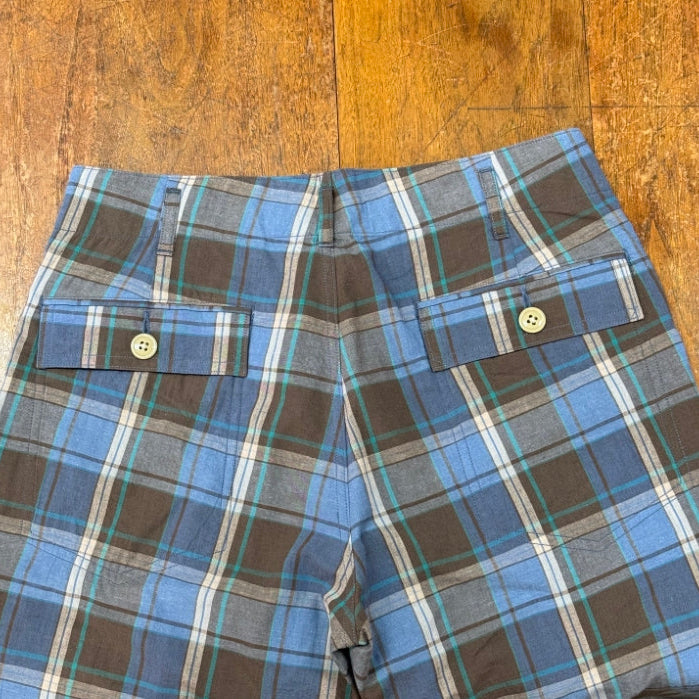 CHECKED SHIRRED PANTS