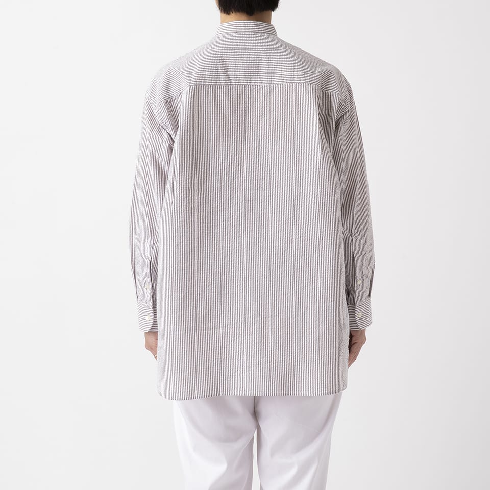 SEER SUCKER BAND COLLAR SHIRT