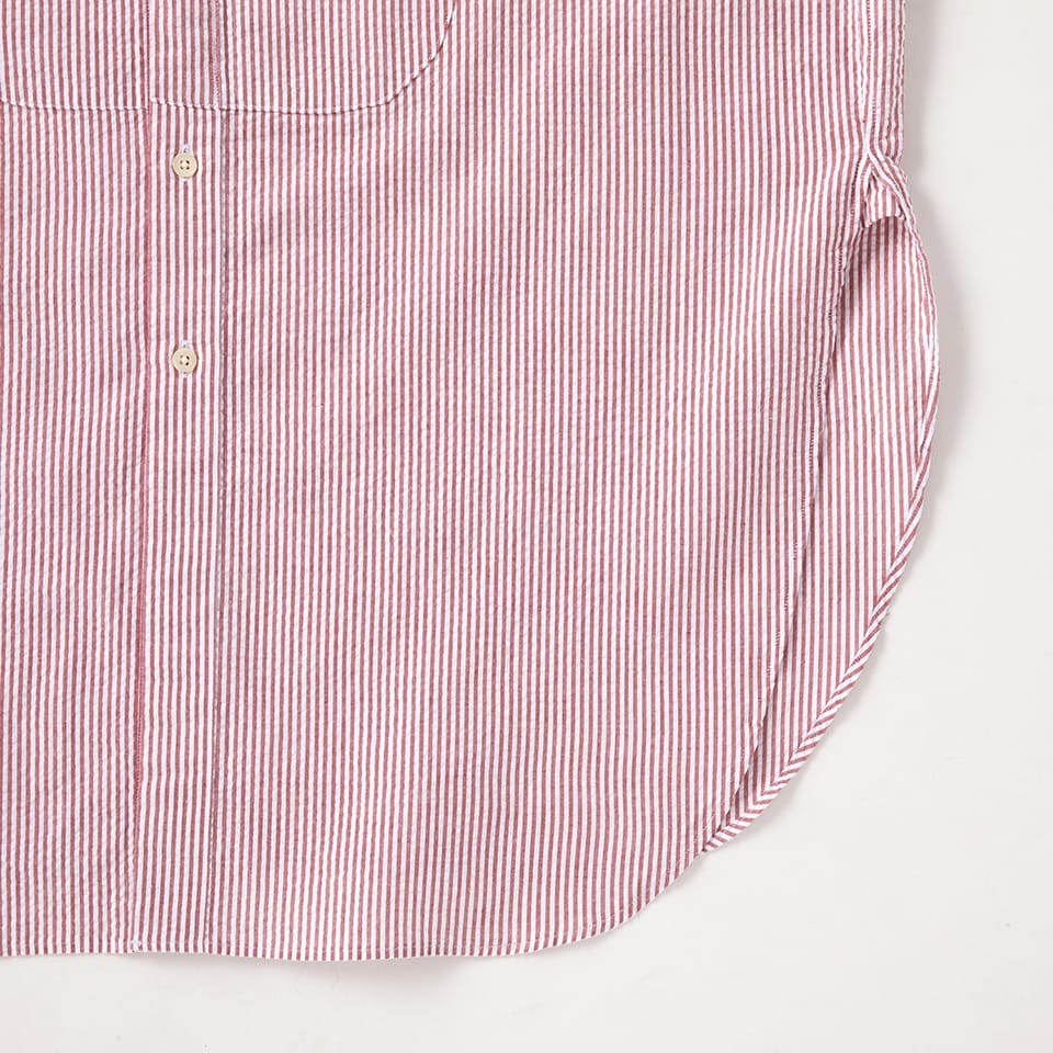 SEER SUCKER BAND COLLAR SHIRT