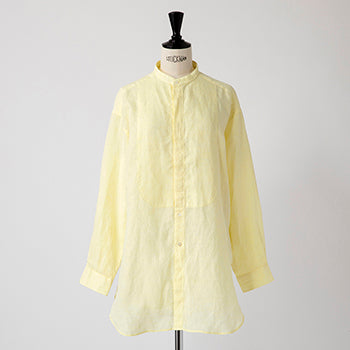 LINEN BAND COLLAR SHIRT