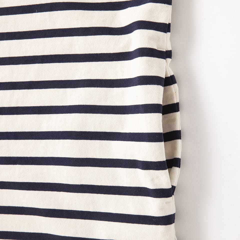HALF SLEEVE CREW NECK BORDER ONE-PIECE