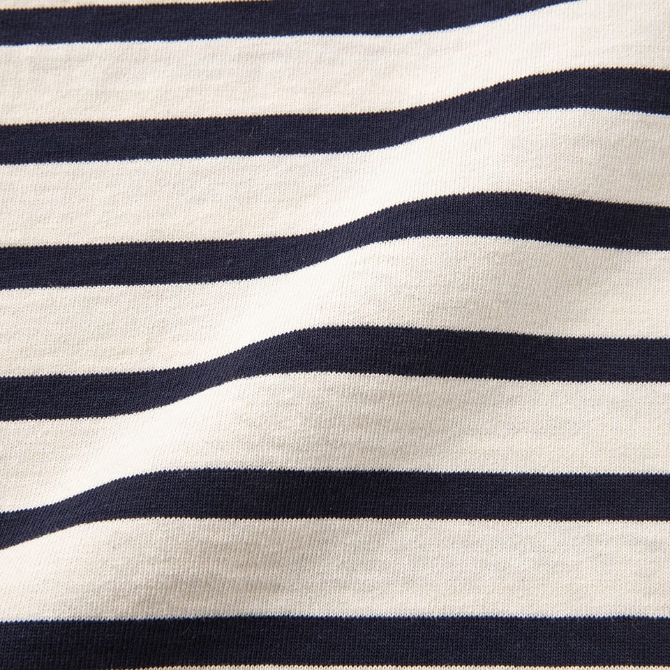 HALF SLEEVE CREW NECK BORDER ONE-PIECE