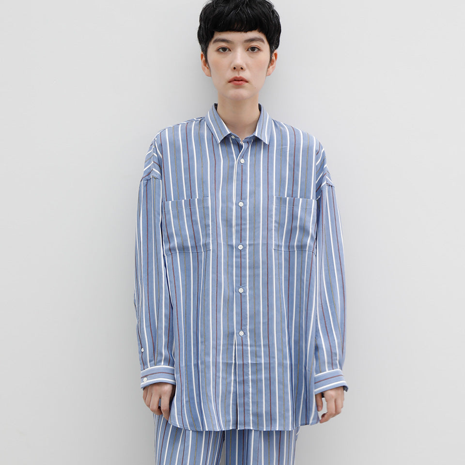 BALLOON OX FORD SHIRT / STRIPE (BALL-01) - シャツ