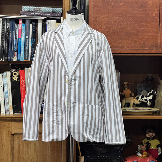 COTTON LINEN STRIPE SUCK SHIRT