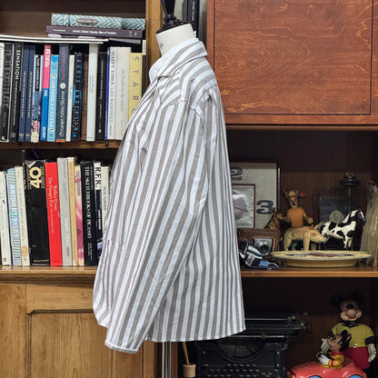 COTTON LINEN STRIPE SUCK SHIRT