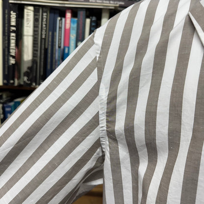 COTTON LINEN STRIPE SUCK SHIRT
