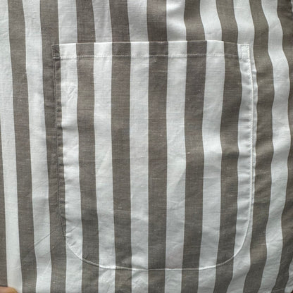 COTTON LINEN STRIPE SUCK SHIRT